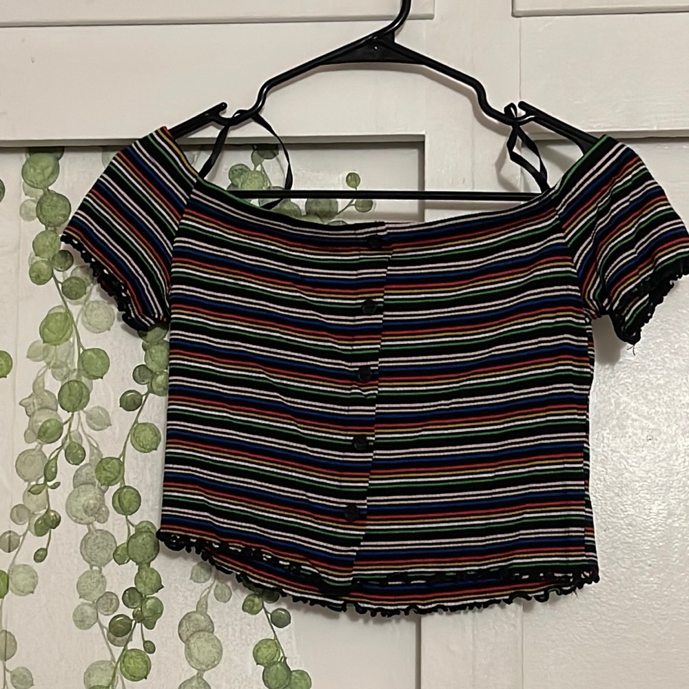 Gaze black & multicolor crop top